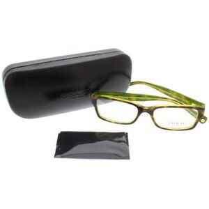Coach New York Brooklyn Eyeglass Frames Tortoise Shell Brown Green Trendy Twee
